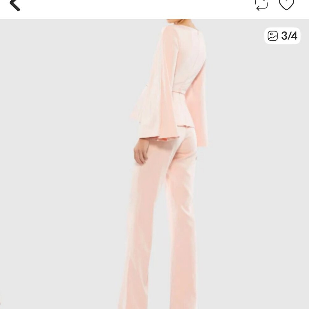 NWT Mac Duggal Ieena Elevated Long Sleeve Crepe Pant Suit Size 10